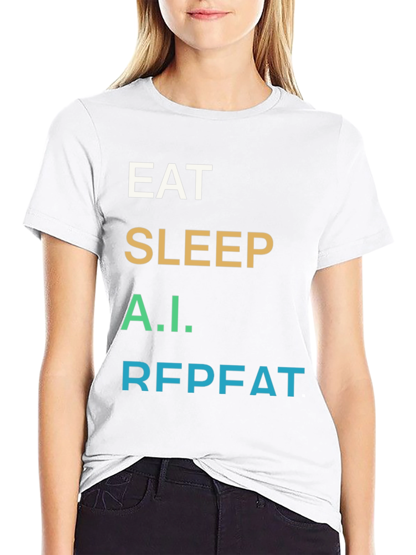 Eat Sleep A.I. Repeat Black T-Shirt