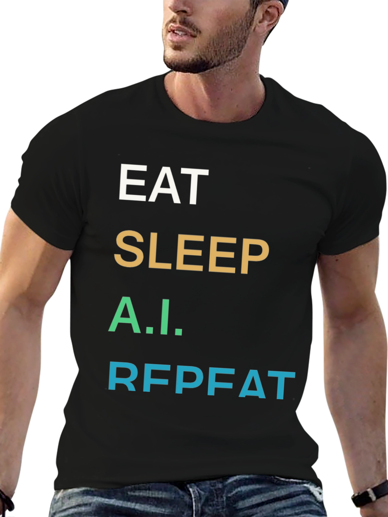 Eat Sleep A.I. Repeat Black T-Shirt