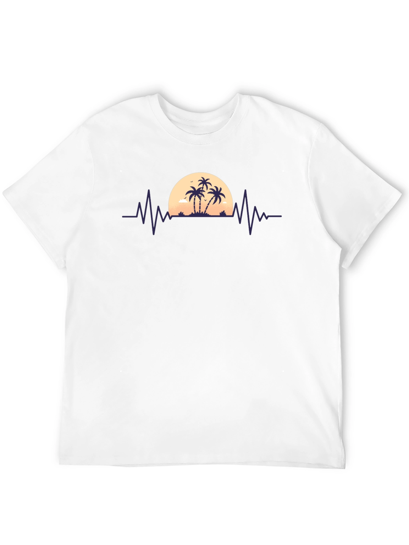 Sunset Palm Tree Heartbeat T-Shirt