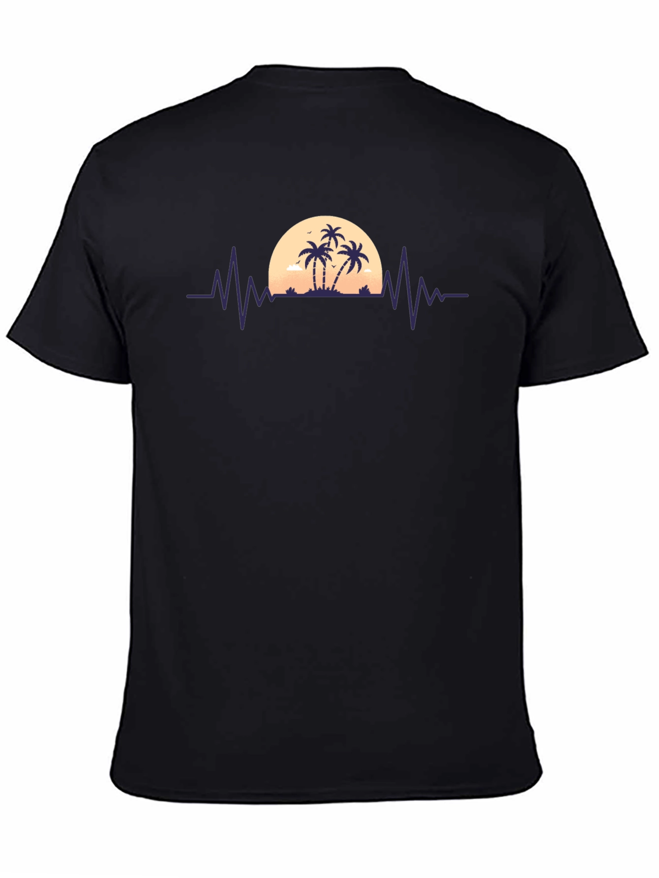 Sunset Palm Tree Heartbeat T-Shirt