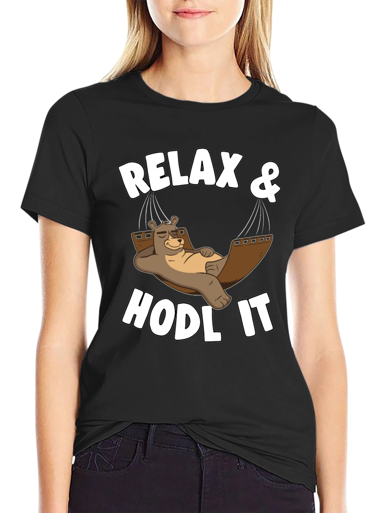 Relax & HODL IT Crypto Bear T-Shirt