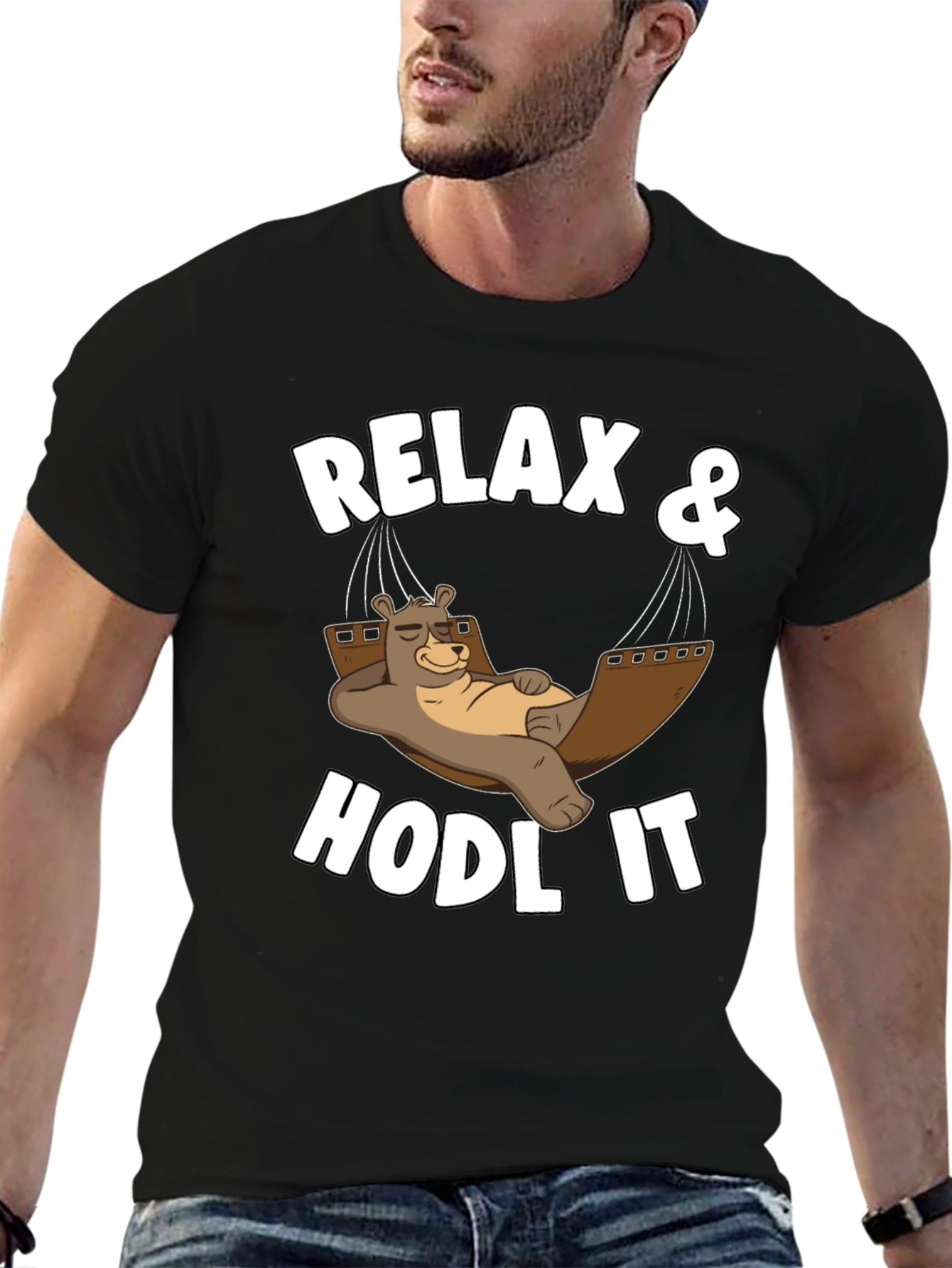 Relax & HODL IT Crypto Bear T-Shirt