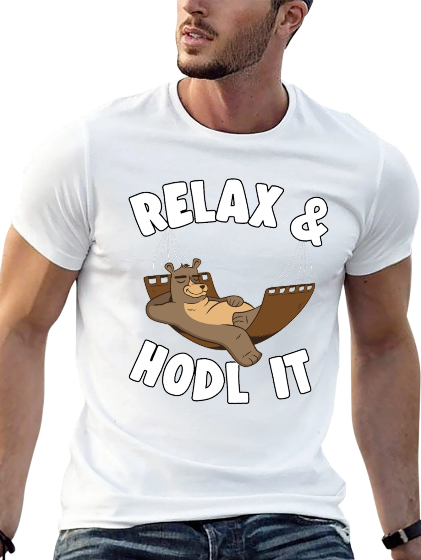 Relax & HODL IT Crypto Bear T-Shirt