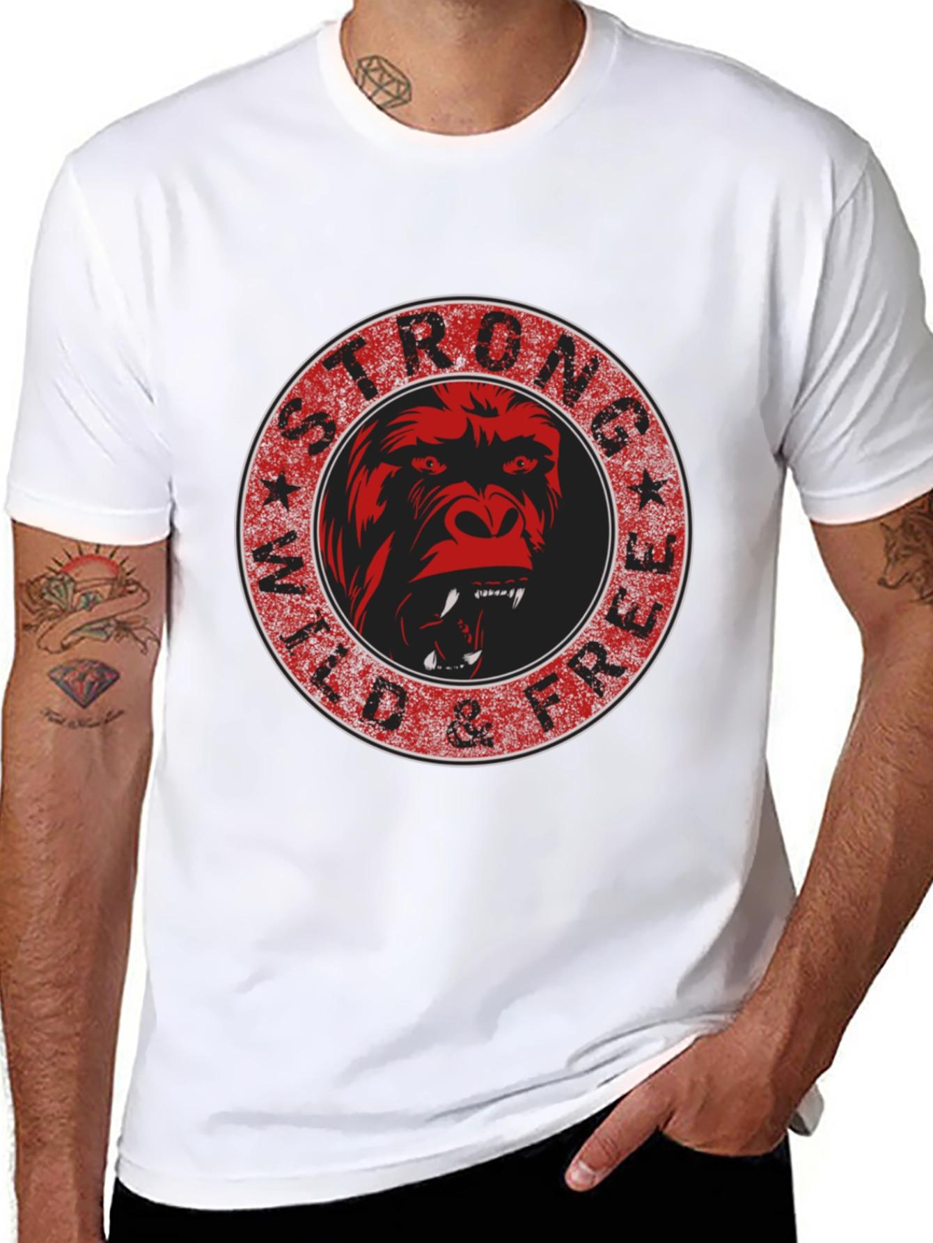 Strong Wild & Free Gorilla Graphic Tee