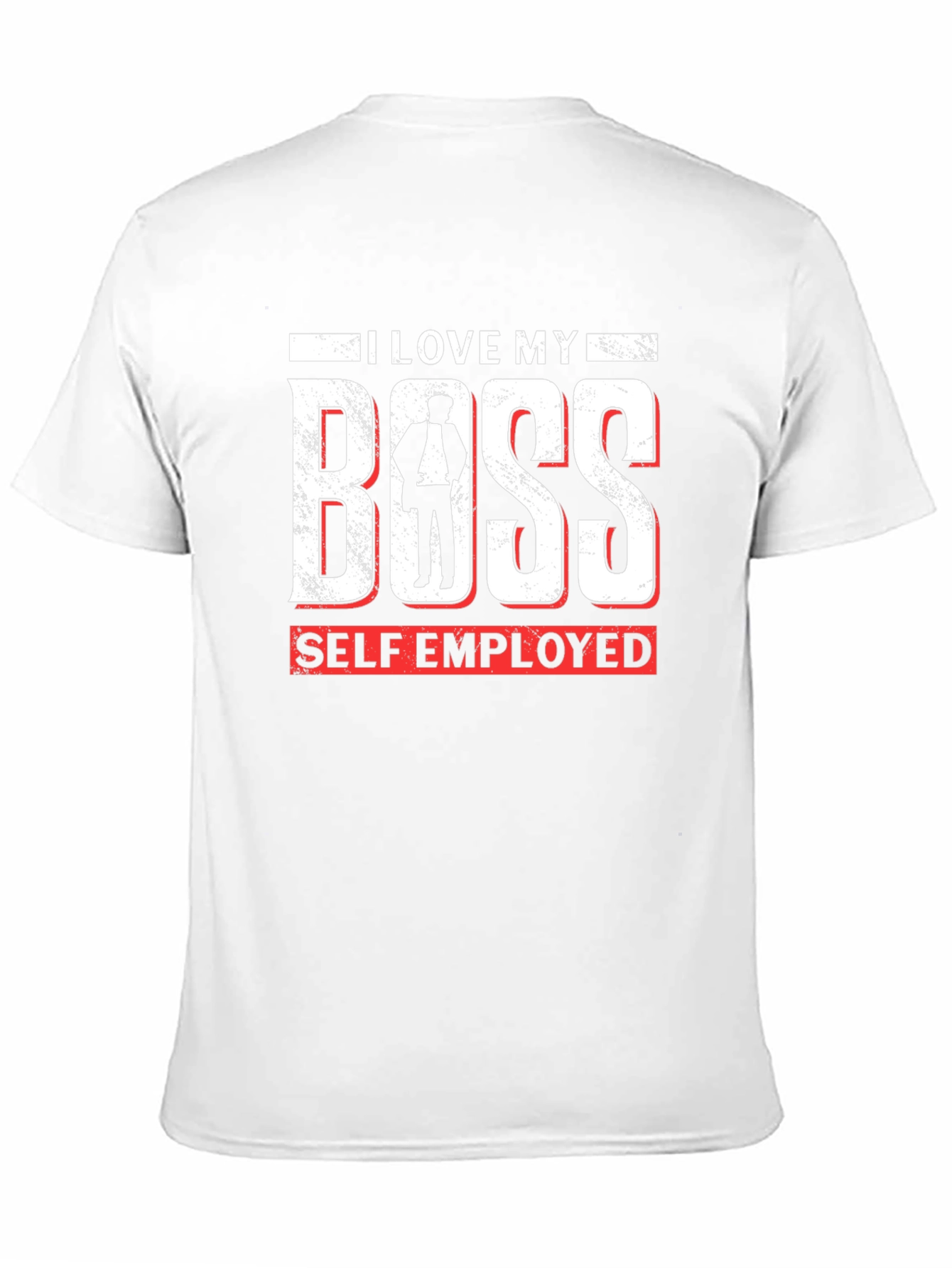 I Love My Boss Self Employed Black T-Shirt