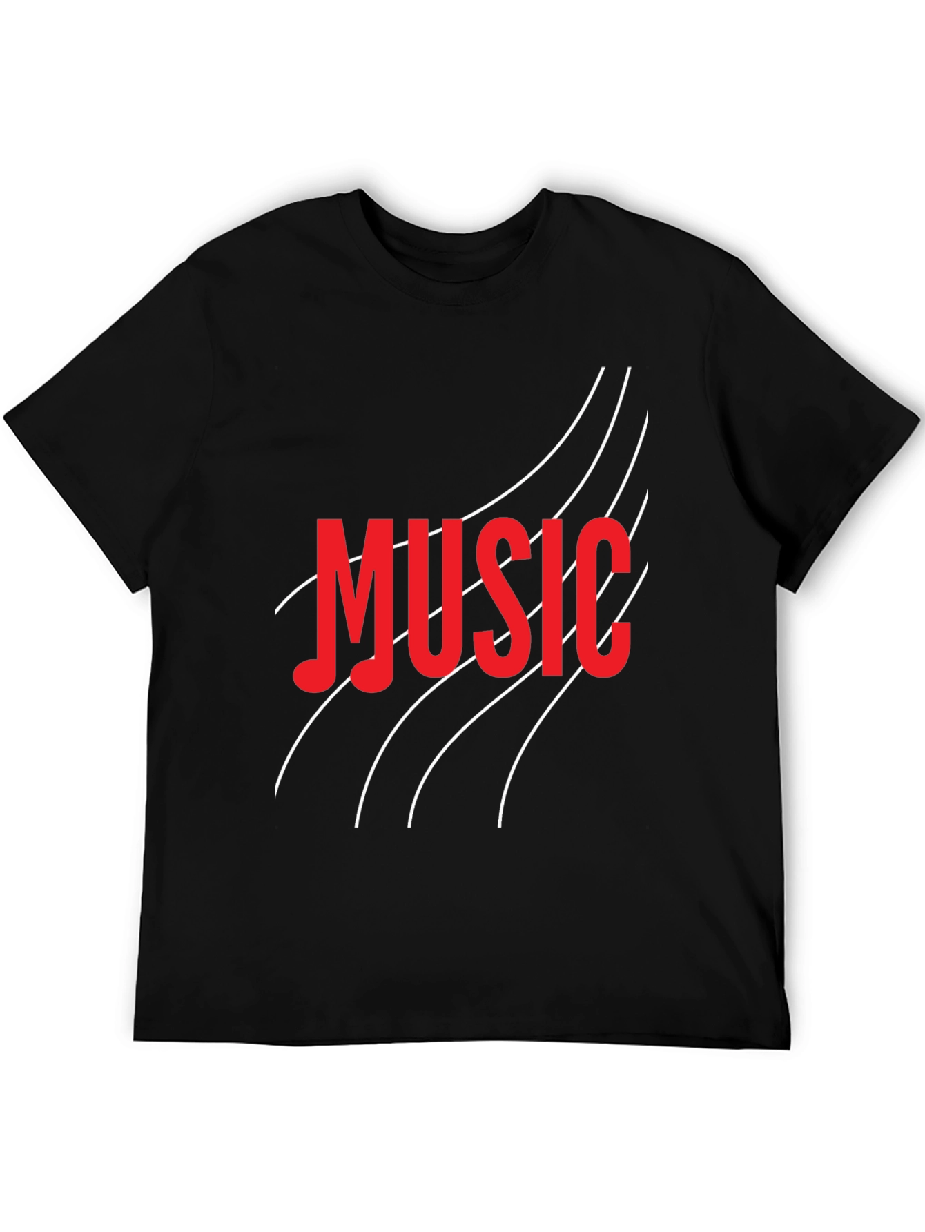 Music T-Shirt - Black Crew Neck Tee