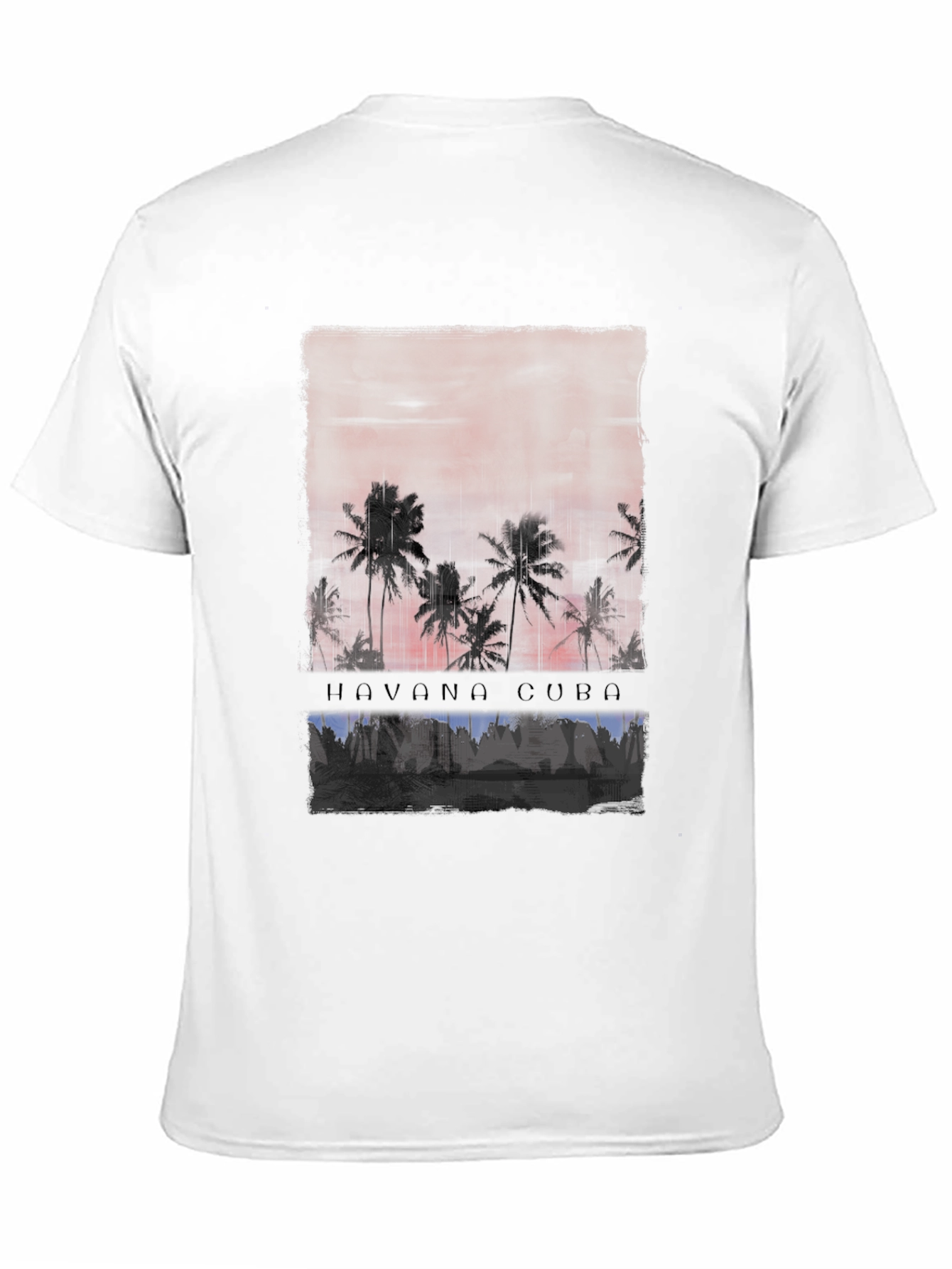 Havana Cuba Palm Tree Sunset Graphic Tee