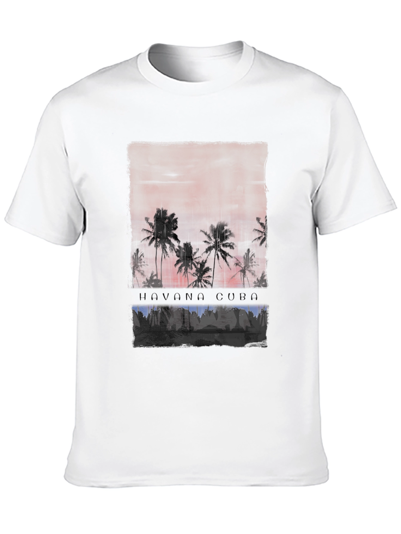 Havana Cuba Palm Tree Sunset Graphic Tee