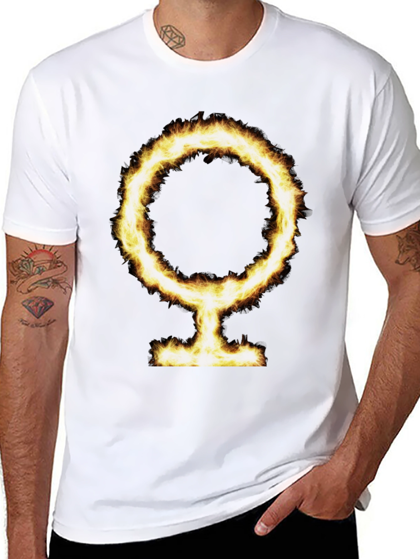 Flaming Symbol Black T-Shirt