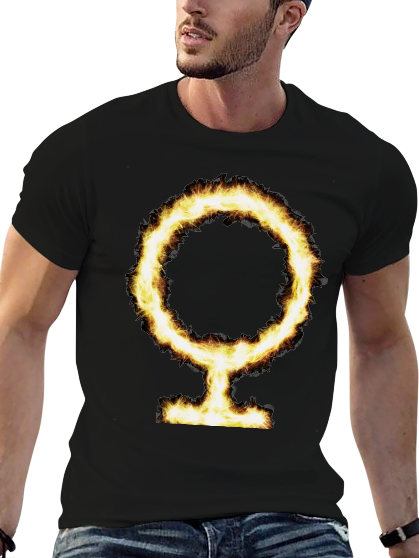 Flaming Symbol Black T-Shirt