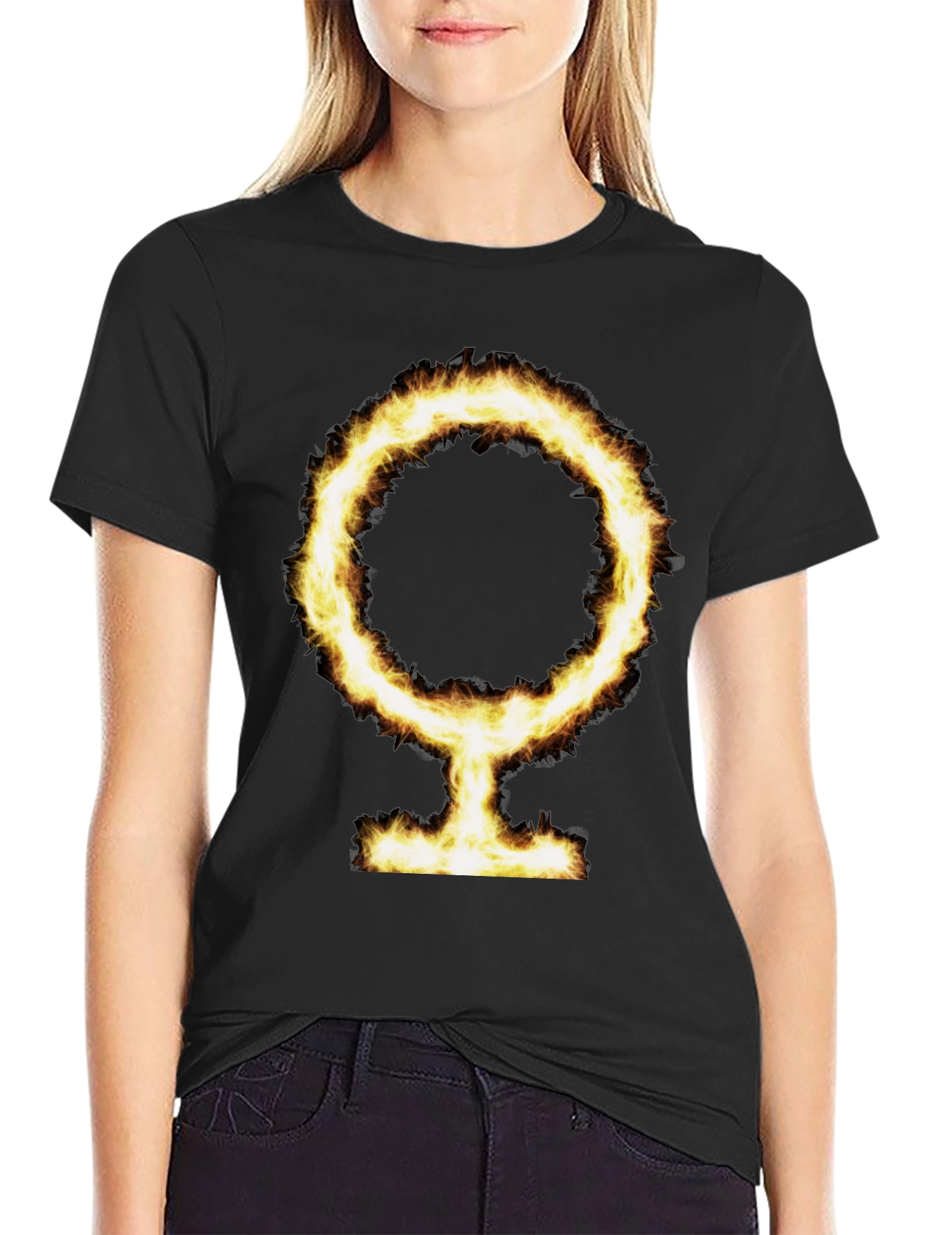Flaming Symbol Black T-Shirt