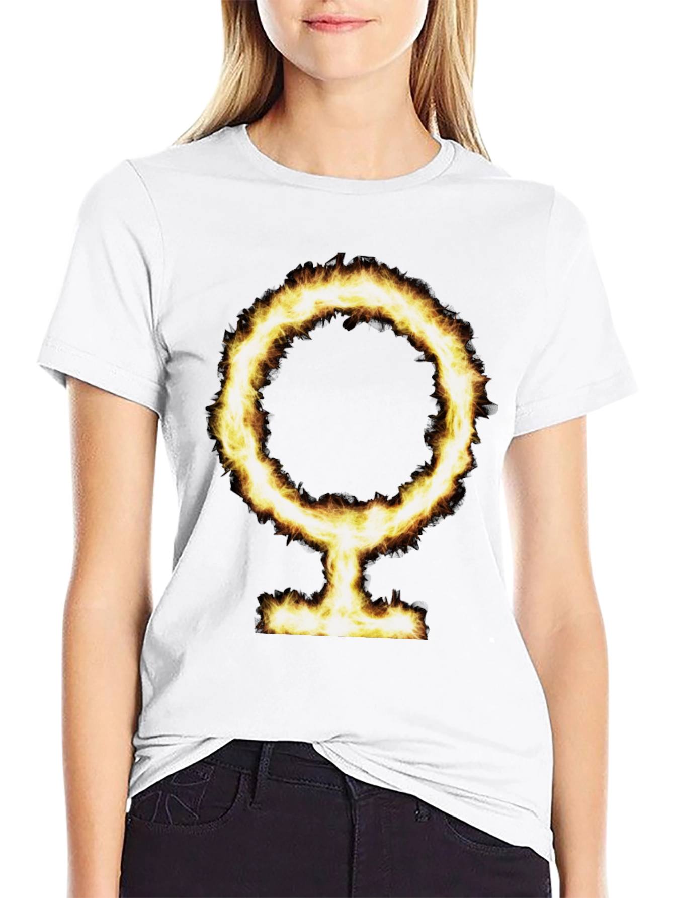 Flaming Symbol Black T-Shirt