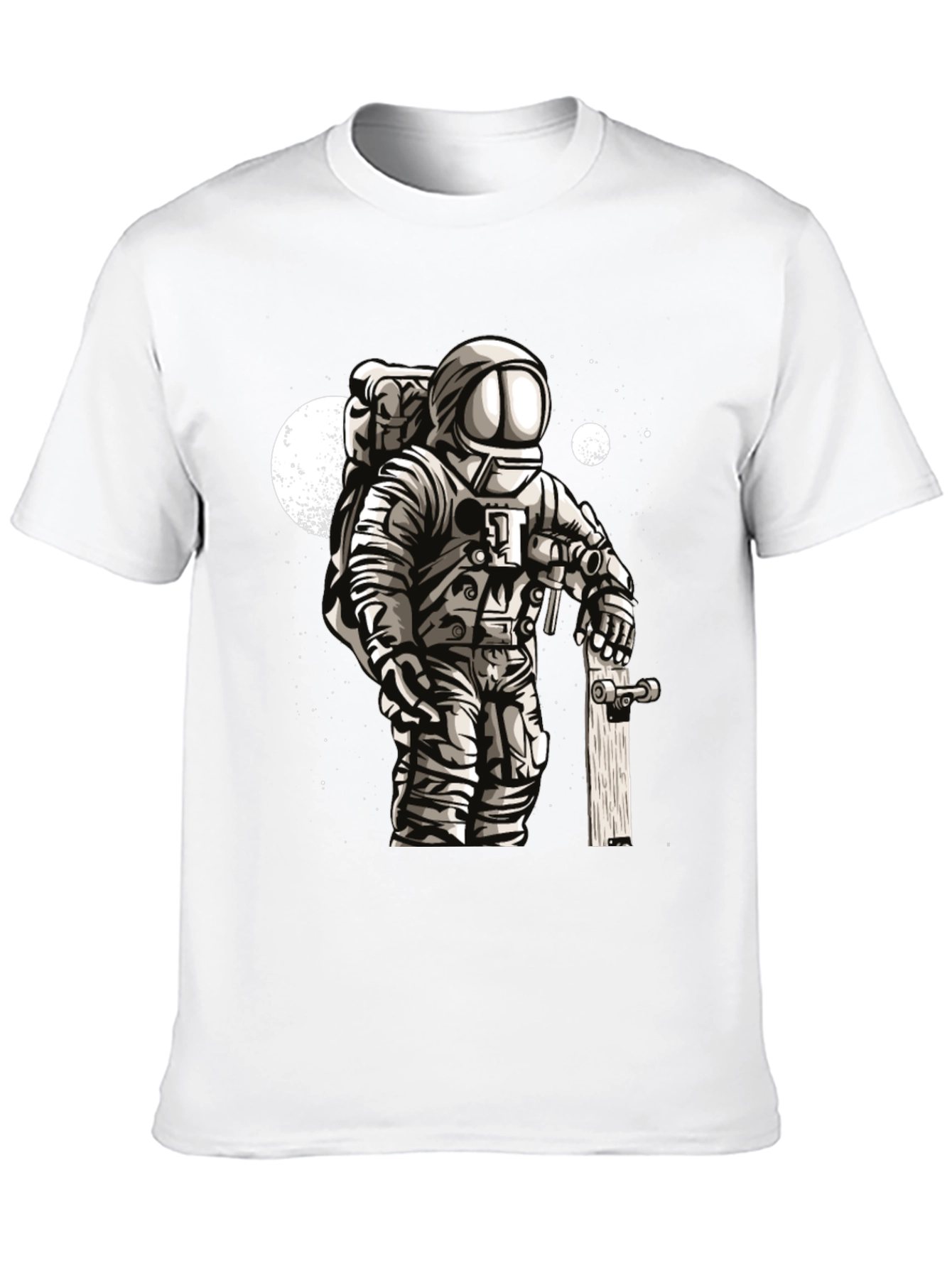 Astronaut Skateboarder Graphic Tee - Cool Space T-Shirt