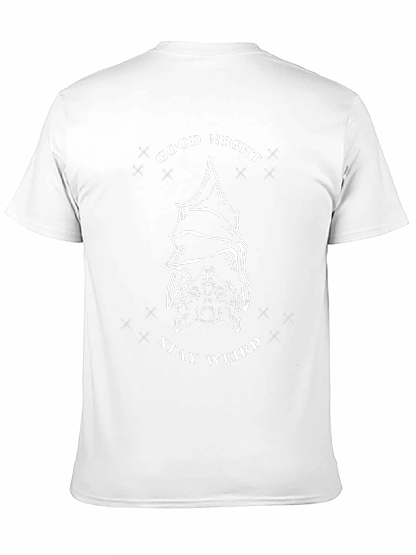 Good Night Stay Weird Bat Graphic Tee - Black