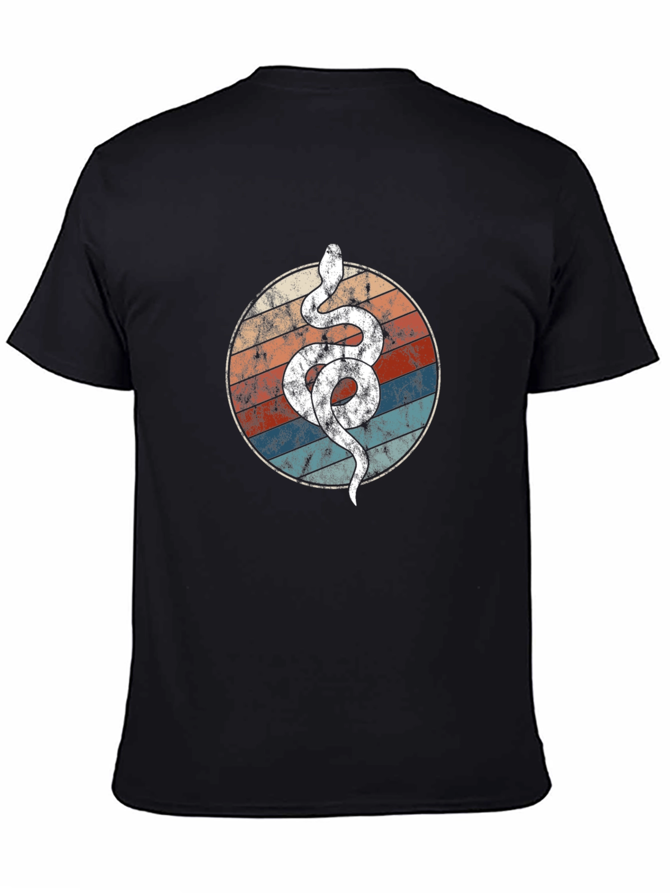 Retro Snake Circle Graphic Tee - Cool & Unique