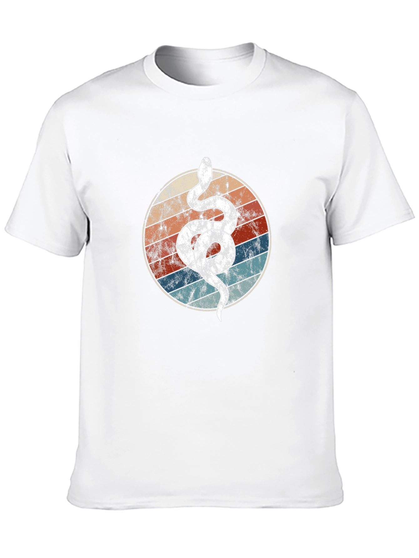 Retro Snake Circle Graphic Tee - Cool & Unique