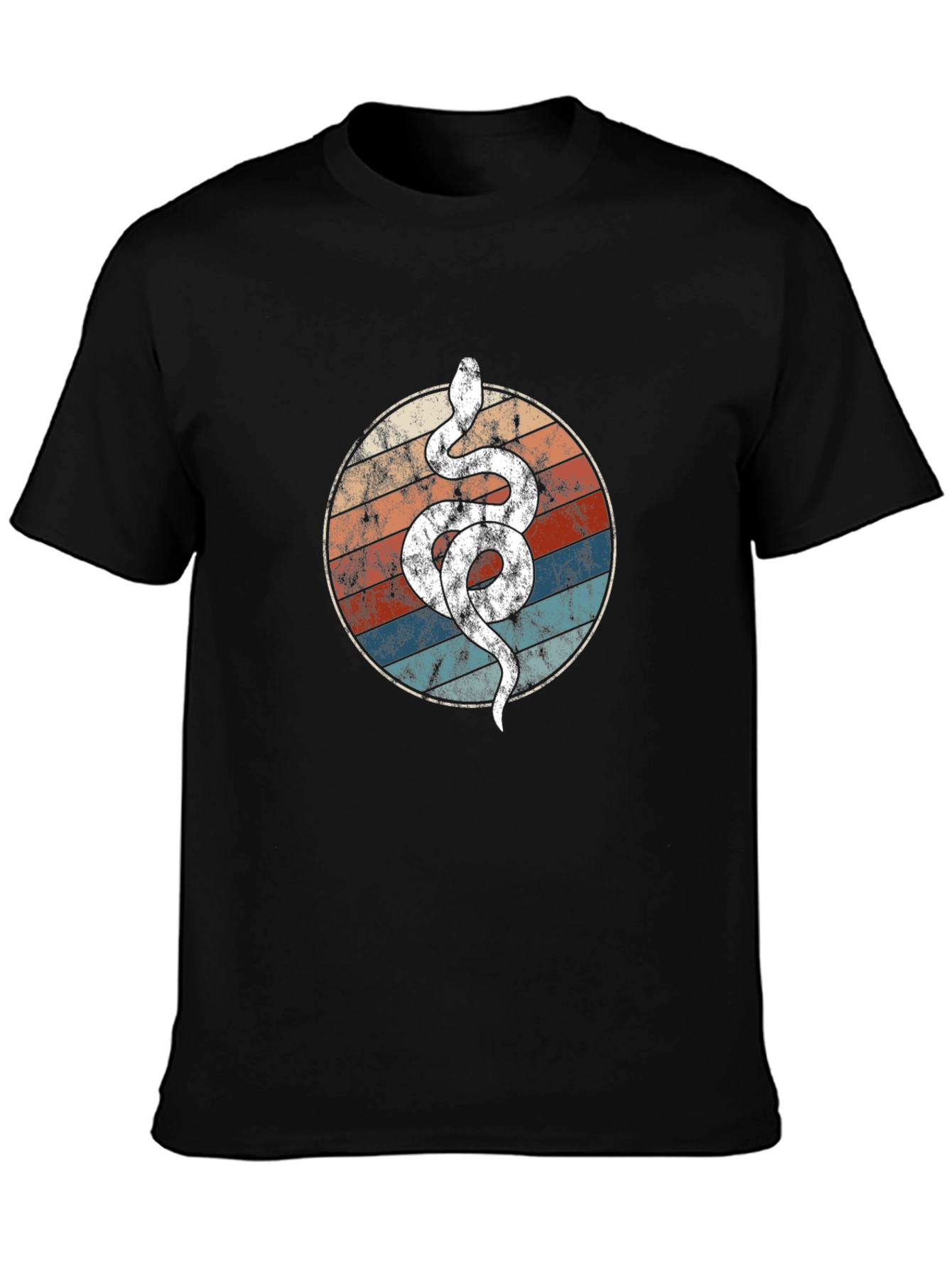 Retro Snake Circle Graphic Tee - Cool & Unique