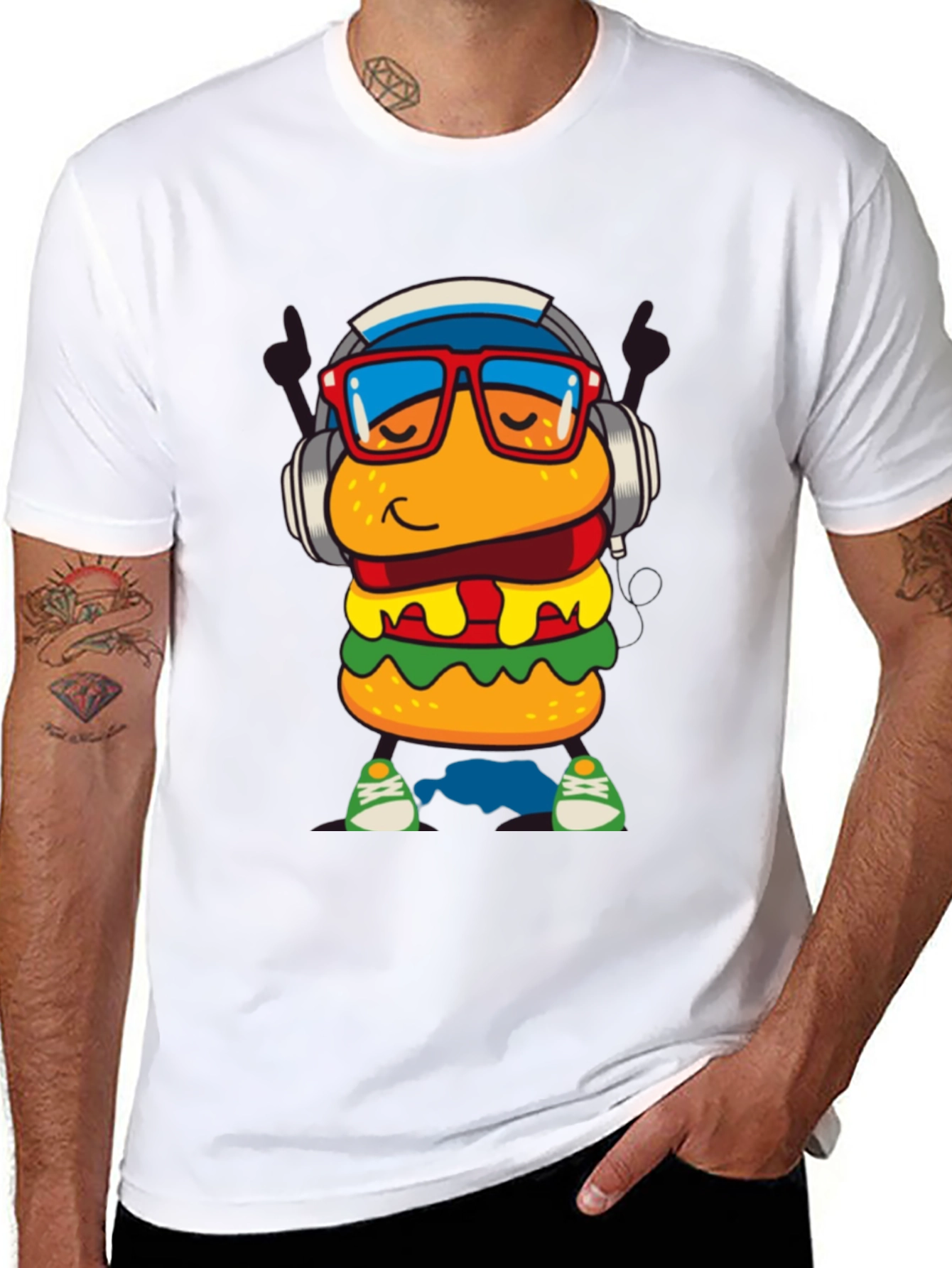 Burger Dude Graphic Tee - Black Short Sleeve
