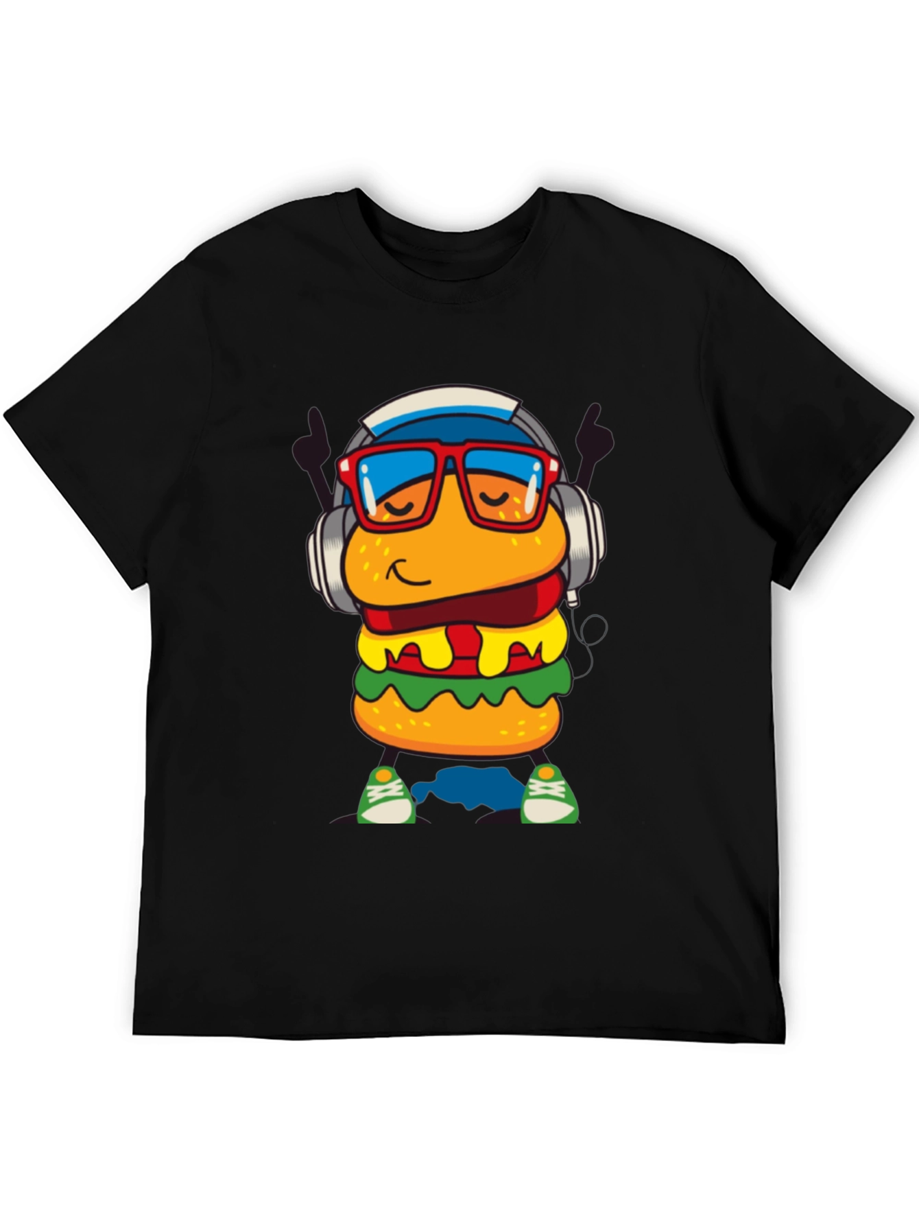 Burger Dude Graphic Tee - Black Short Sleeve
