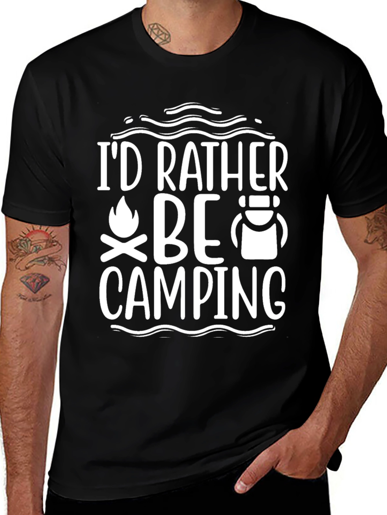 Camping T-Shirt - Id Rather Be Camping