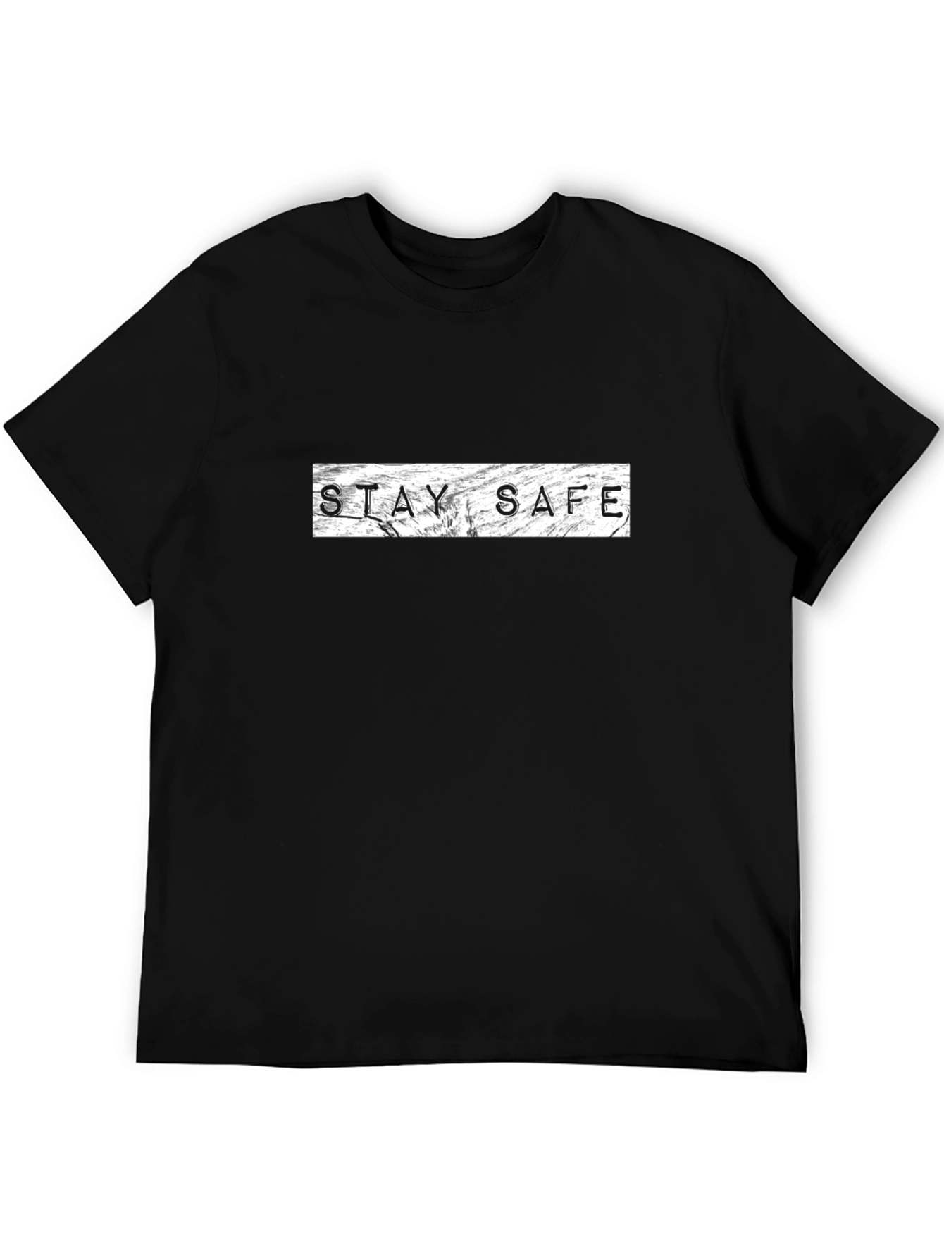 Stay Safe Graphic Black T-Shirt