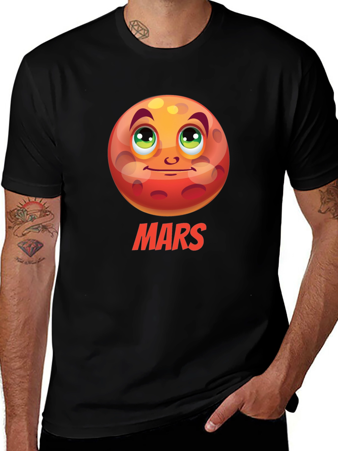 Mars Planet Cartoon Graphic T-Shirt