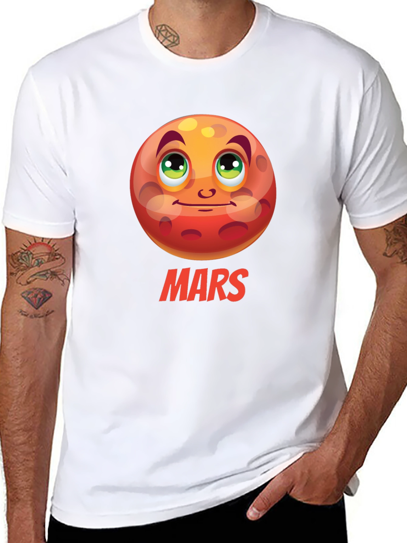 Mars Planet Cartoon Graphic T-Shirt