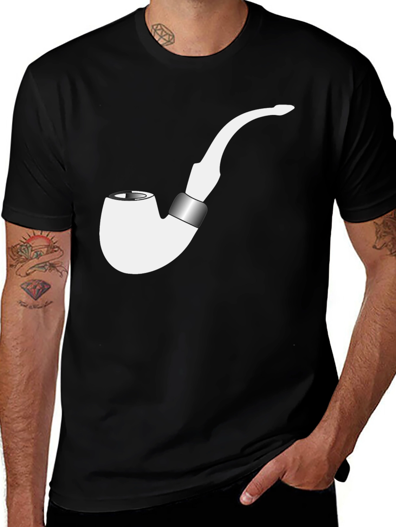 Smoking Pipe Graphic Tee - Casual Style