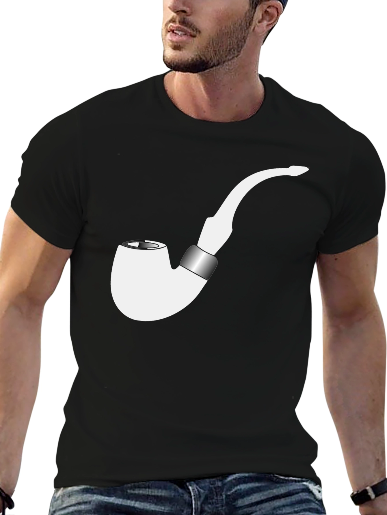 Smoking Pipe Graphic Tee - Casual Style
