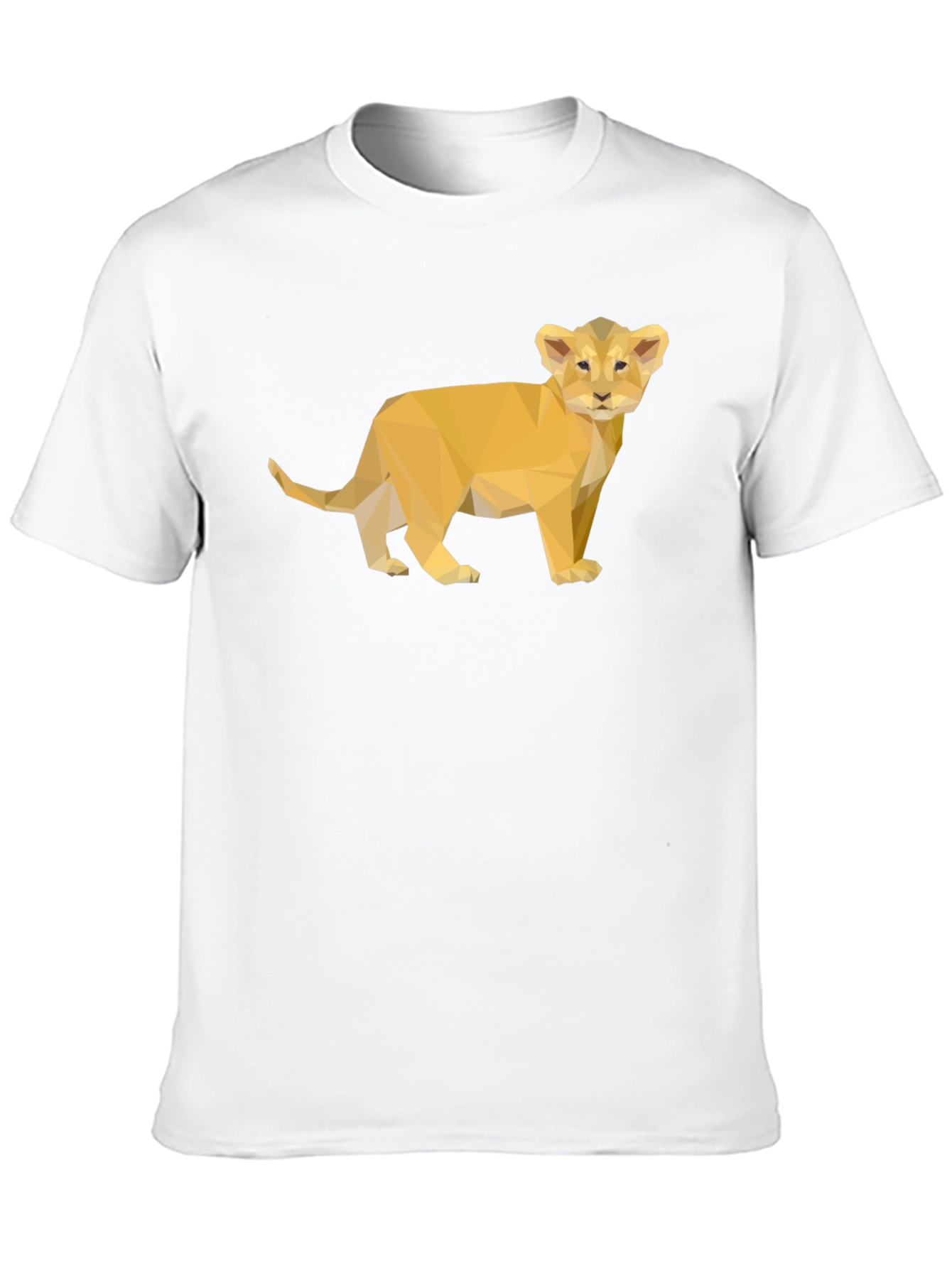 Geometric Lion Cub Tee - Stylish Black T-Shirt