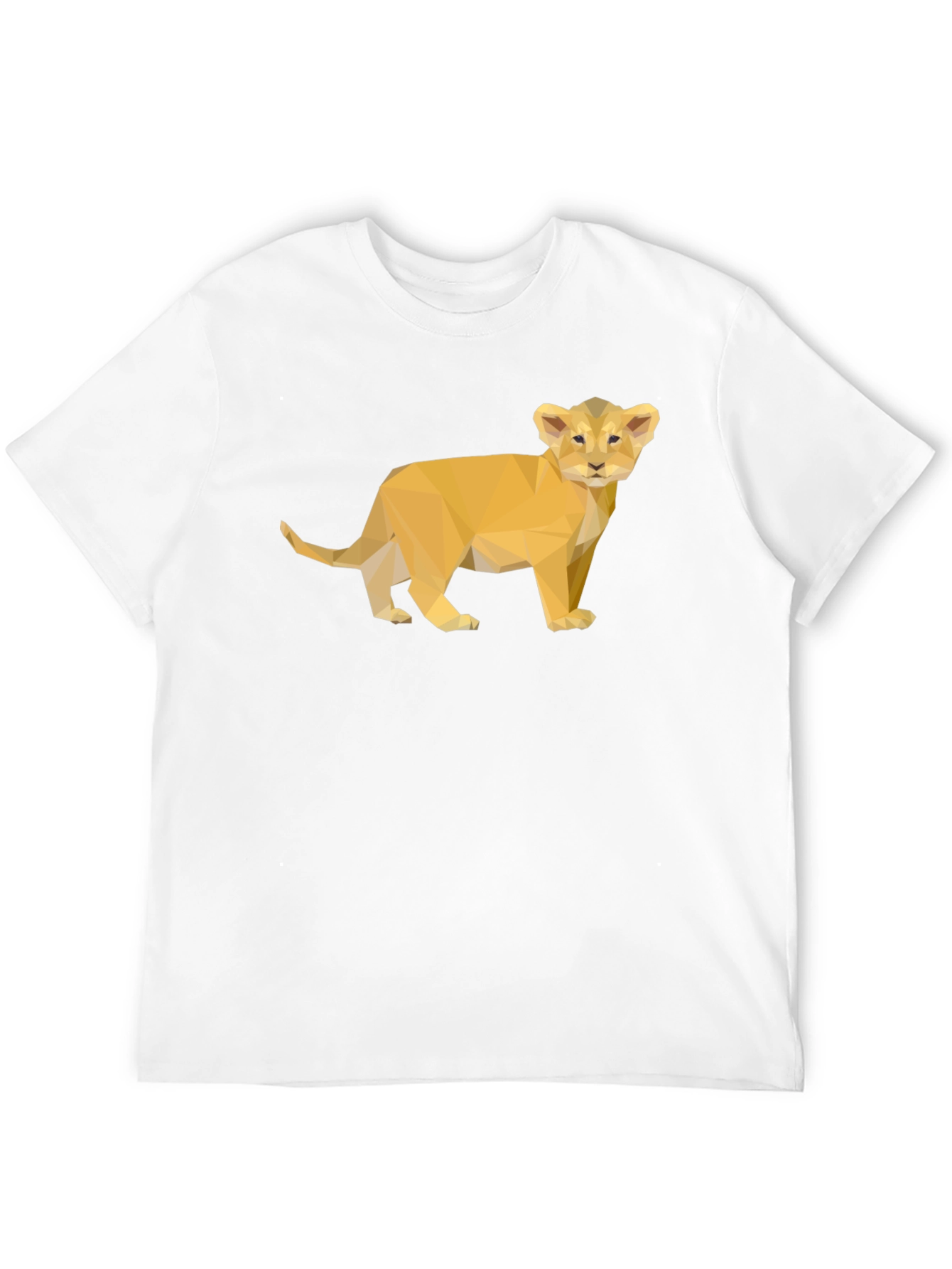 Geometric Lion Cub Tee - Stylish Black T-Shirt