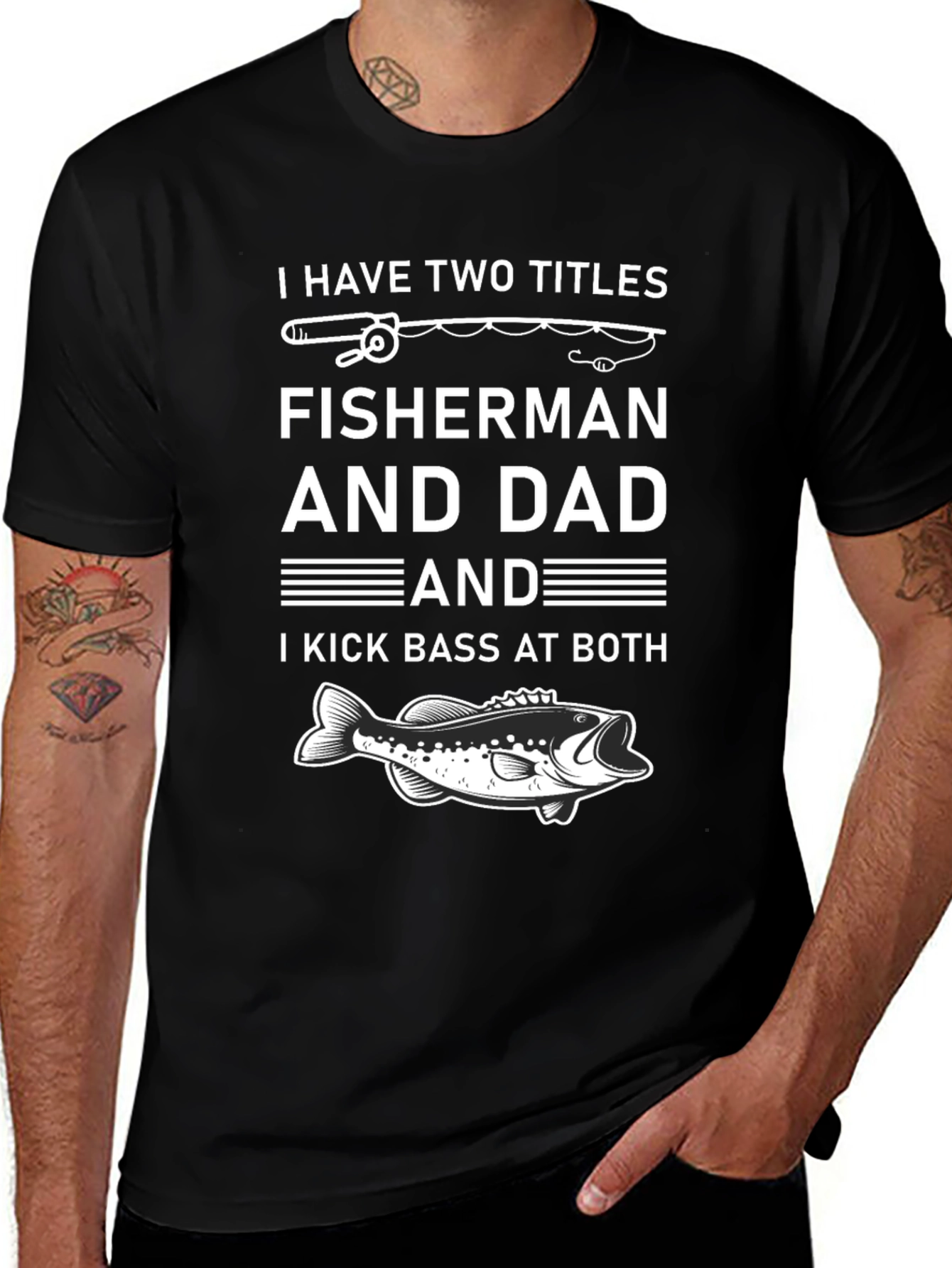 Fisherman Dad Graphic T-Shirt - Kick Bass at Both!