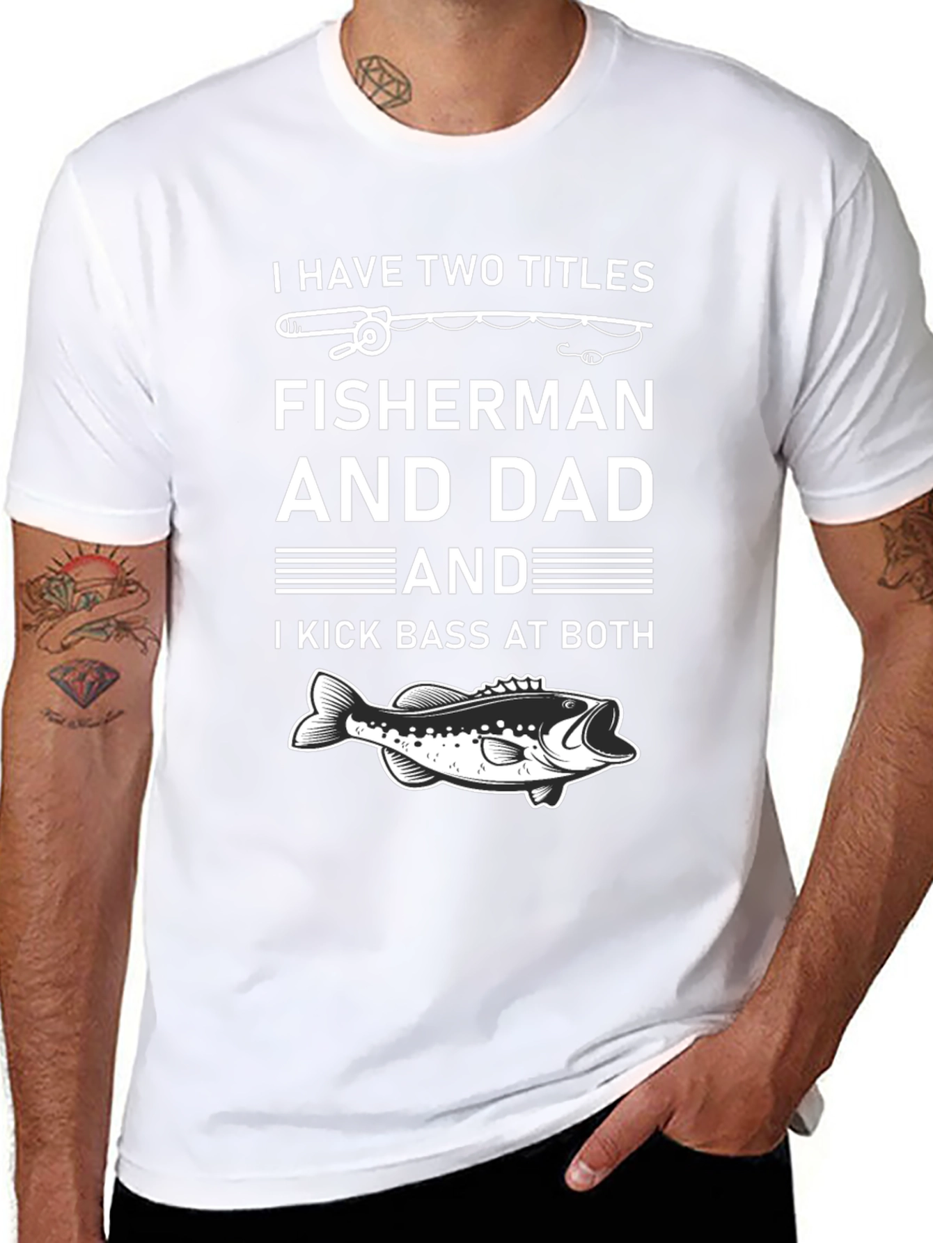 Fisherman Dad Graphic T-Shirt - Kick Bass at Both!