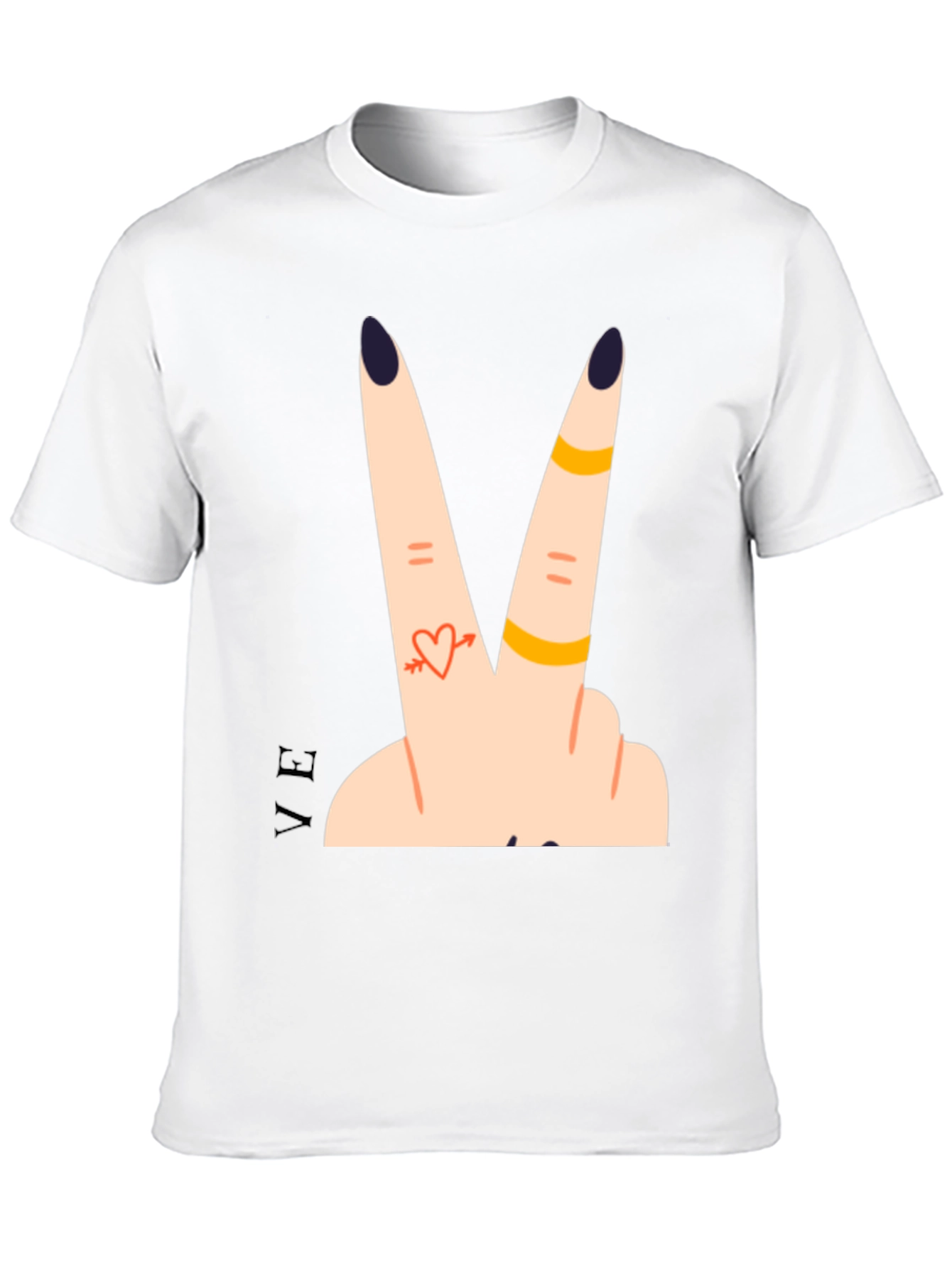 Peace Love Fingers Graphic T-Shirt