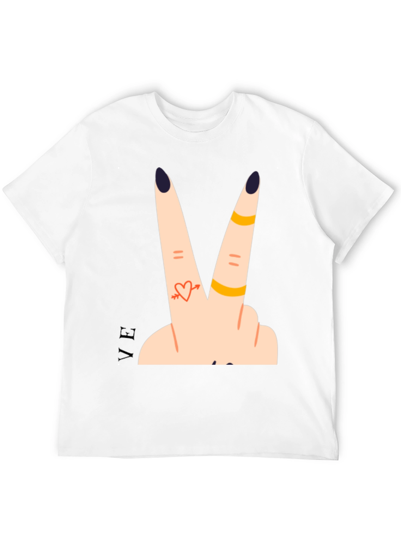 Peace Love Fingers Graphic T-Shirt