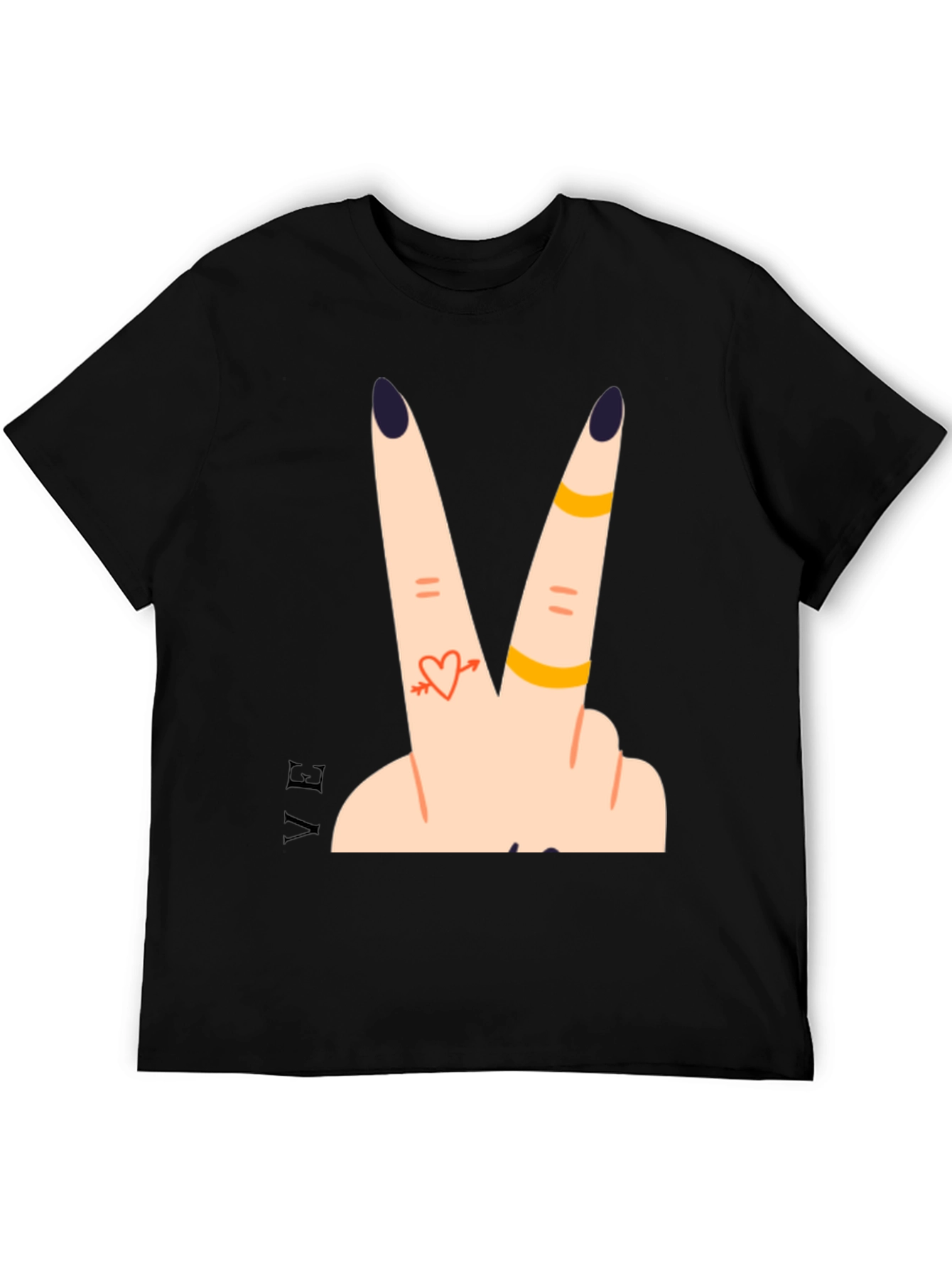 Peace Love Fingers Graphic T-Shirt