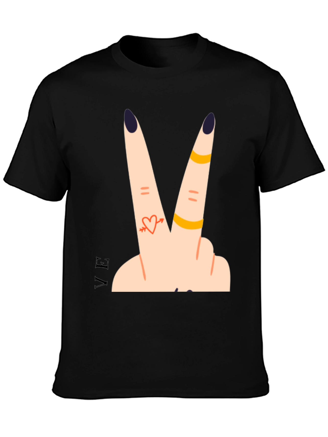 Peace Love Fingers Graphic T-Shirt