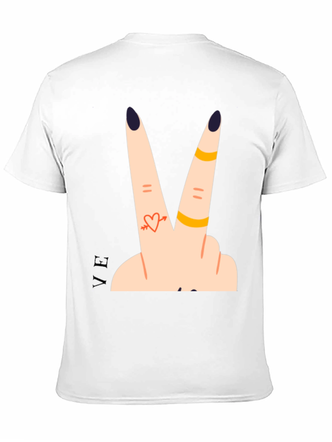 Peace Love Fingers Graphic T-Shirt