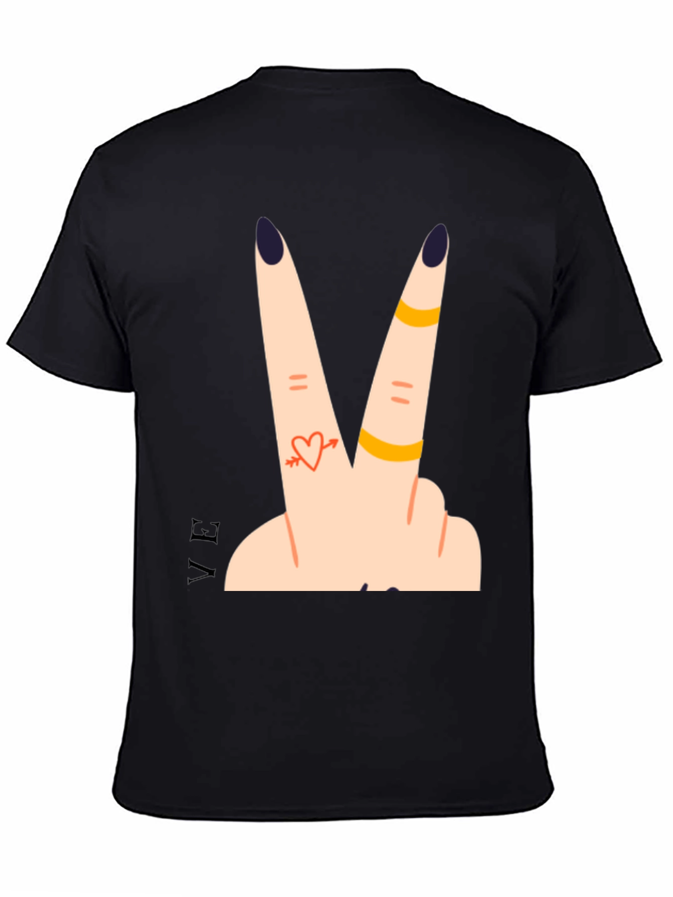 Peace Love Fingers Graphic T-Shirt