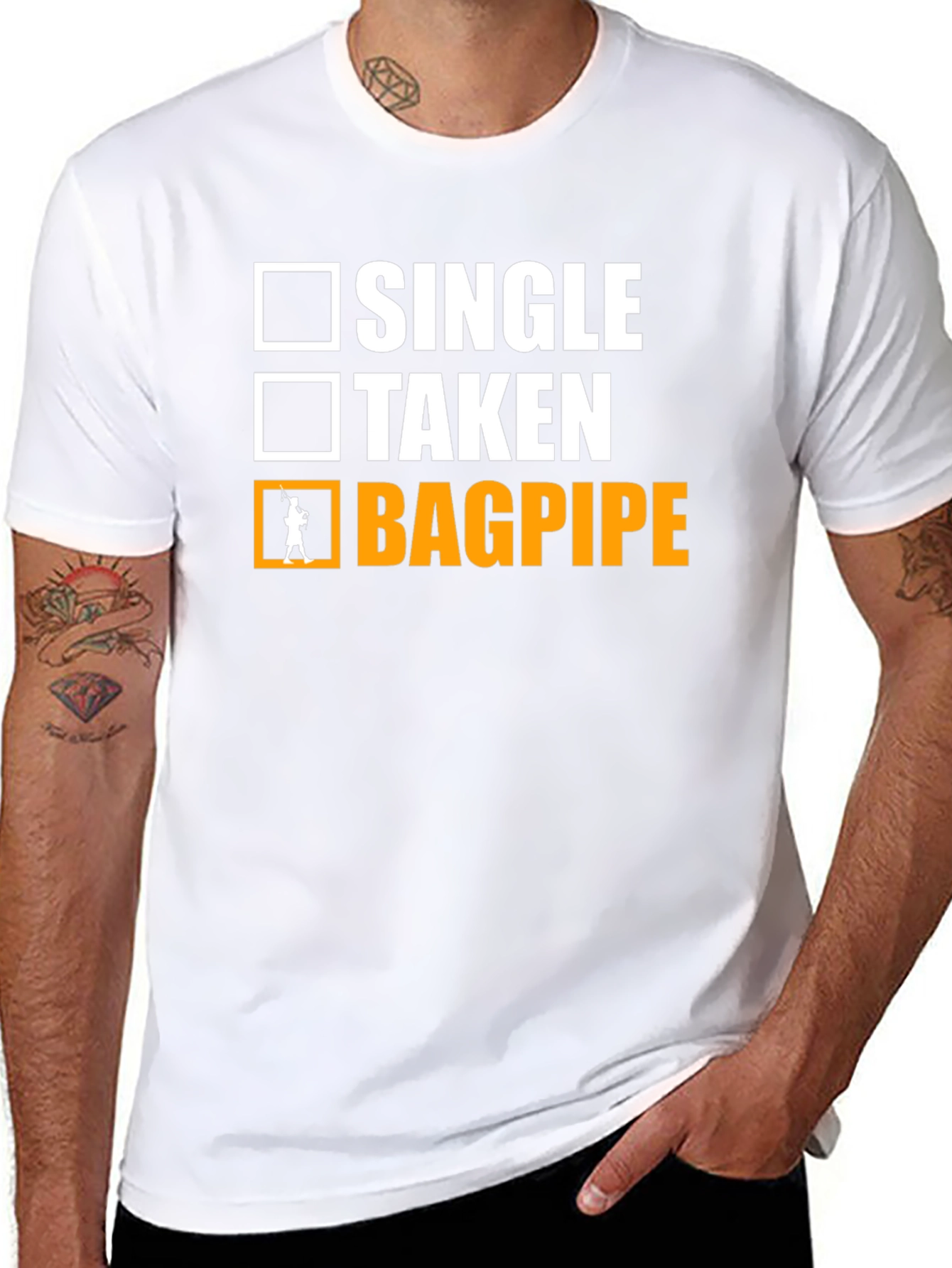Single Taken Bagpipe T-Shirt Musician Humor