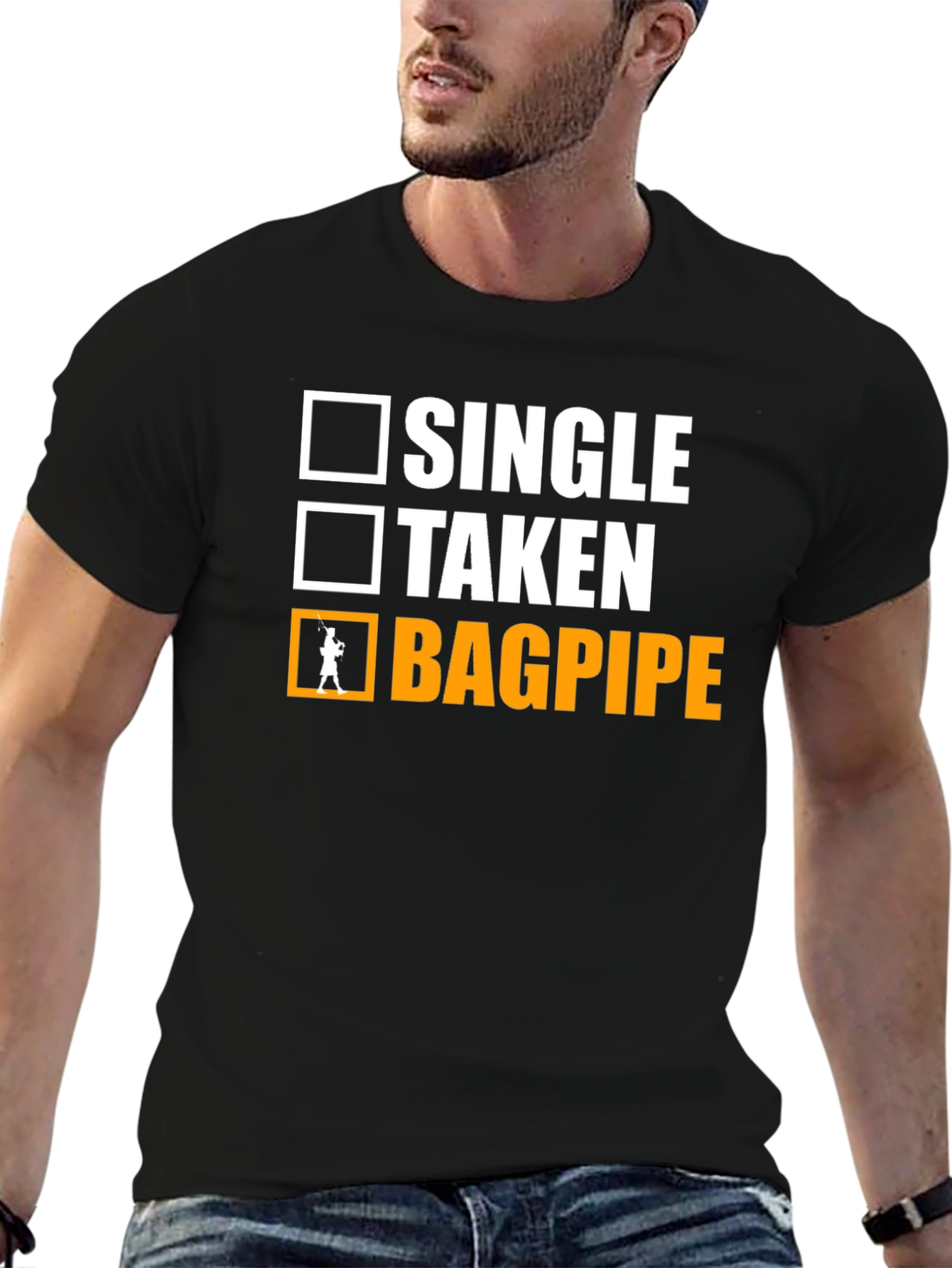 Single Taken Bagpipe T-Shirt Musician Humor