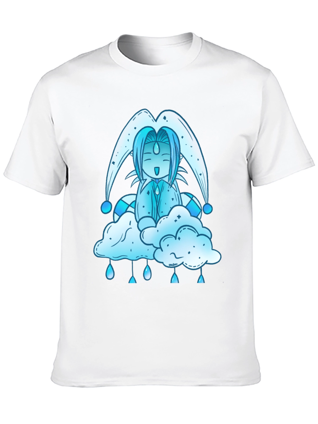 Anime Cloud Character Black T-Shirt
