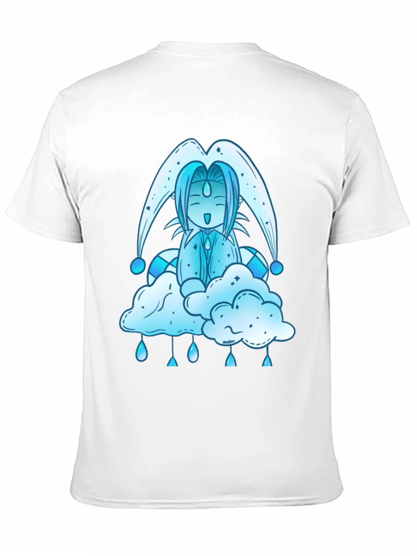 Anime Cloud Character Black T-Shirt