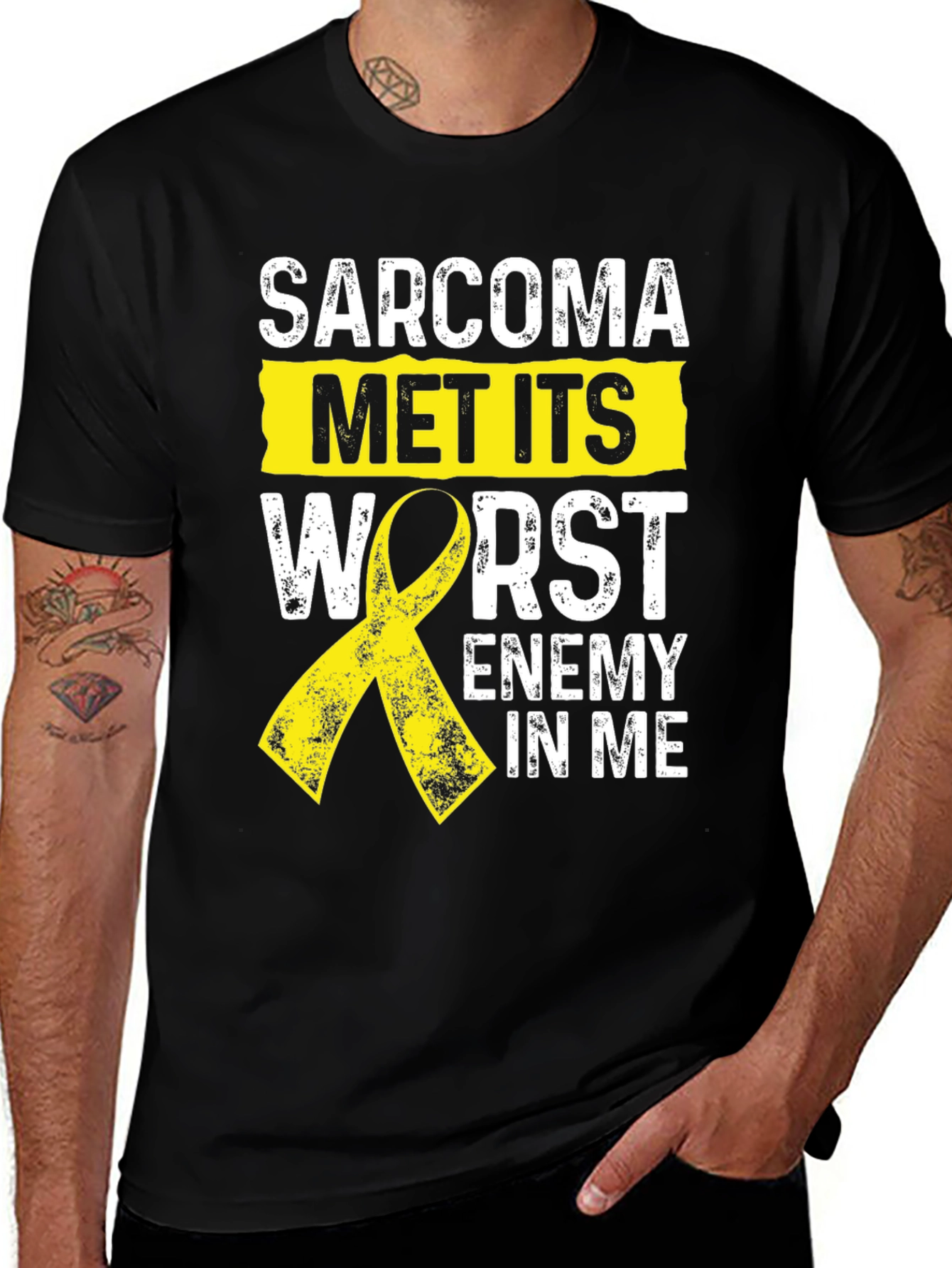 Sarcoma Awareness T-Shirt: Met Its Worst Enemy