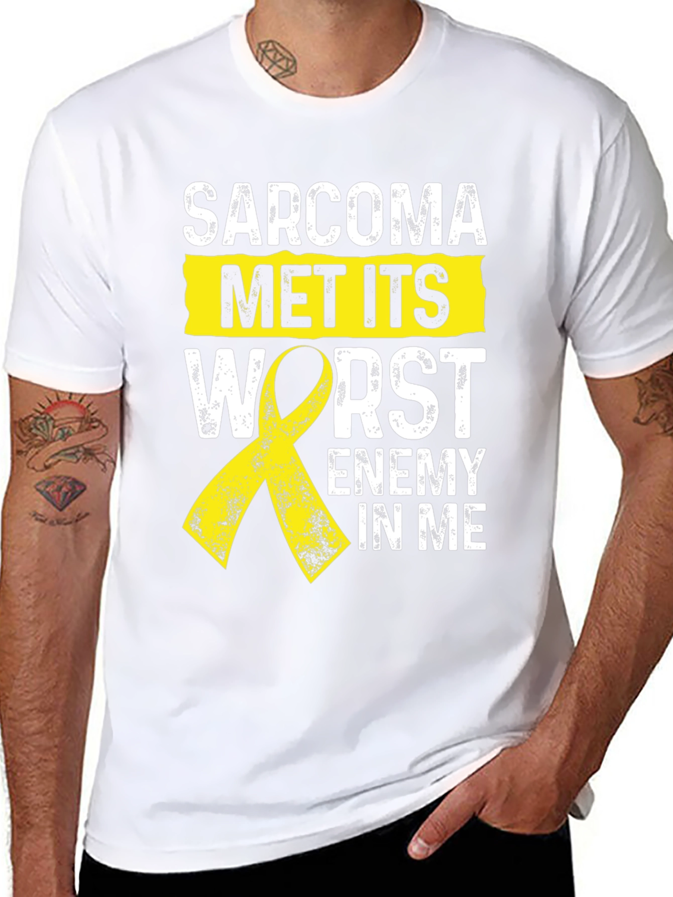 Sarcoma Awareness T-Shirt: Met Its Worst Enemy