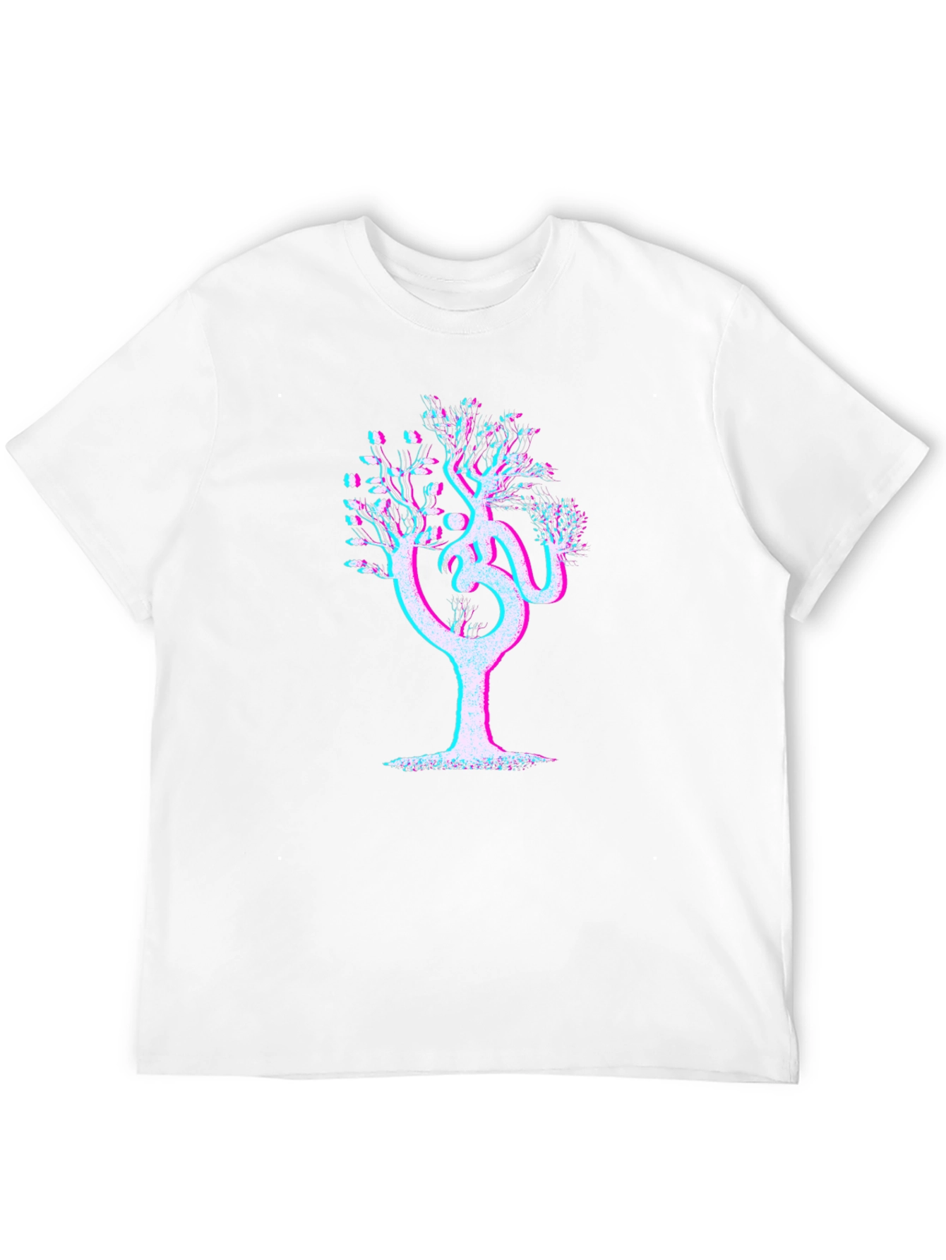 Om Tree Glitch Graphic Tee - Mens Black T-Shirt