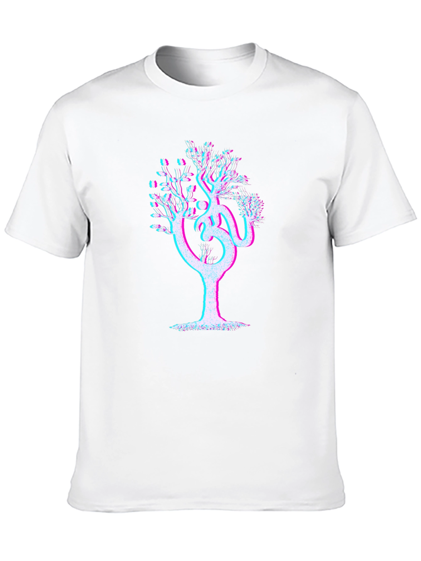Om Tree Glitch Graphic Tee - Mens Black T-Shirt