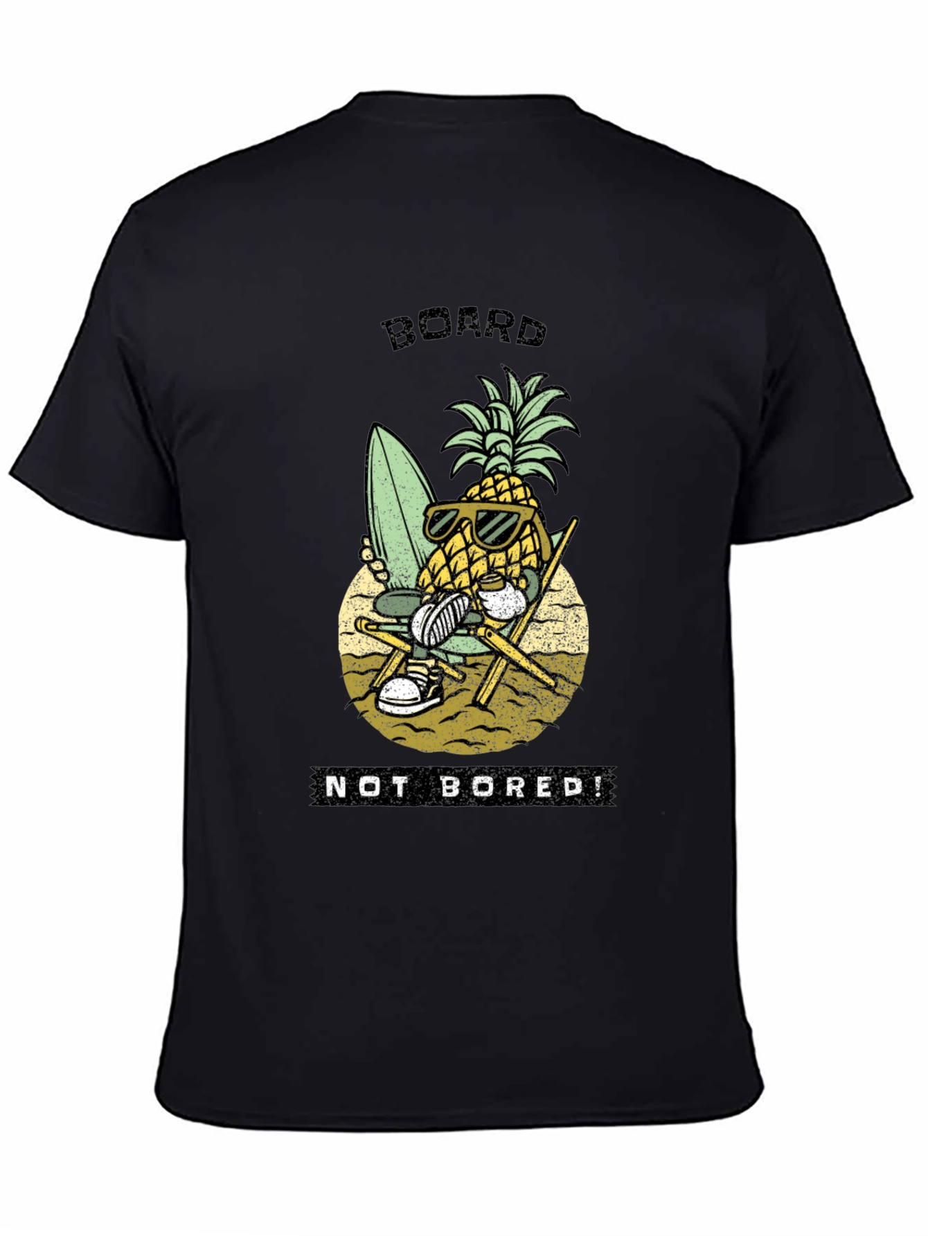 Board Not Bored Pineapple Graphic T-Shirt