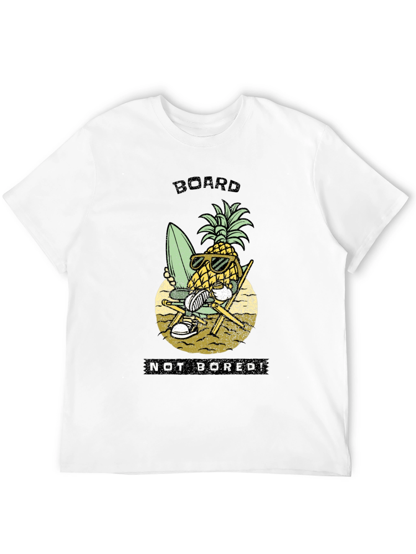 Board Not Bored Pineapple Graphic T-Shirt
