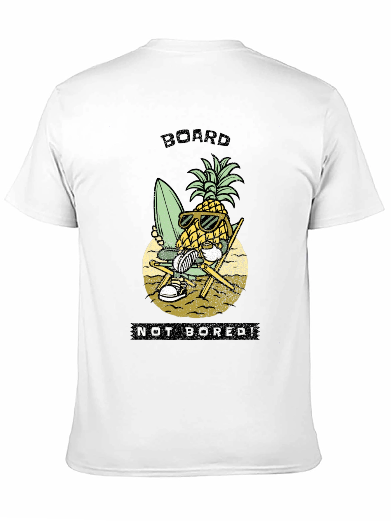 Board Not Bored Pineapple Graphic T-Shirt
